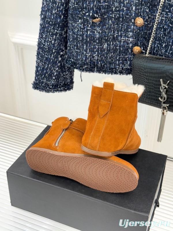 ALAIA Minimalist Side Zipper Retro Snow Boots - KFY00320