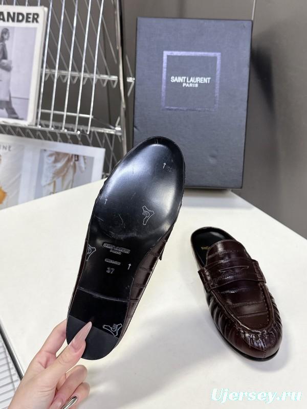 Saint Laurent 2025 SS Classic Loafer Mule Flats - KFY00320