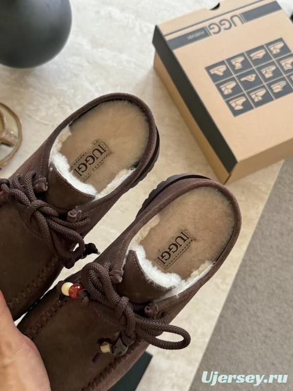 UGG Fall Winter 2025 Potato Wool Slippers Retro Acrylic Buckle Design - KFY00250