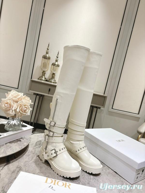 Dior 2025/SS Punk Strap Knee High Boots - KFY00500