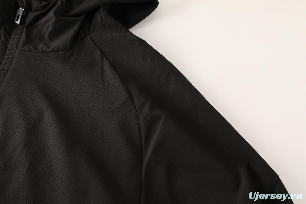 2025 Adidas Black Half Zipper Jacket+Long Pants S-2XL