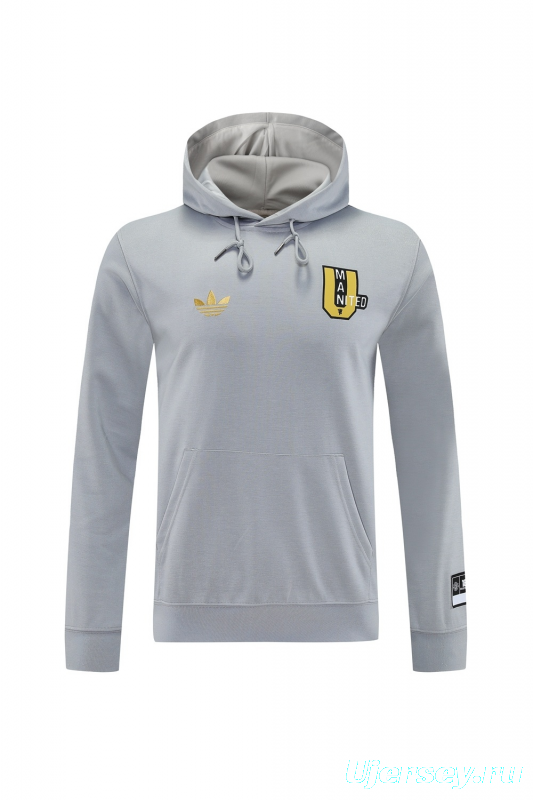 25/26 Manchester United Gray Half Zipper Jacket+Long Pants S-2XL