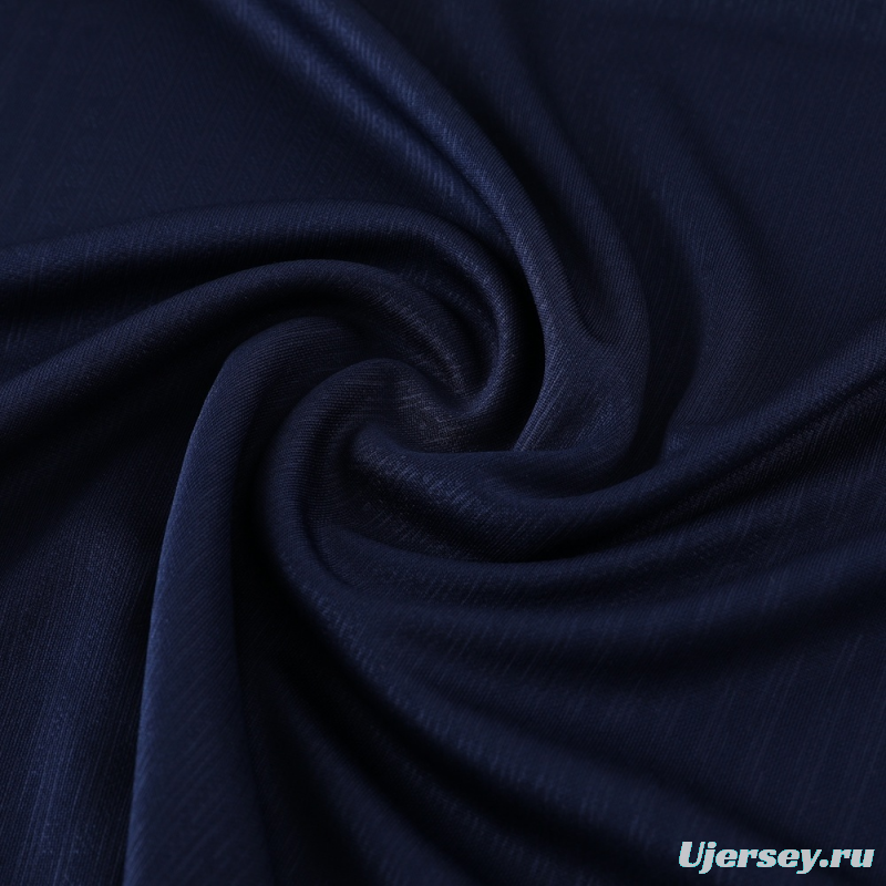 2025 France Royal Blue Half Zipper Jacket+Long Pants