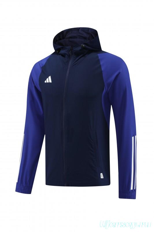 2025 Adidas Royal Blue Half Zipper Jacket+Long Pants S-2XL