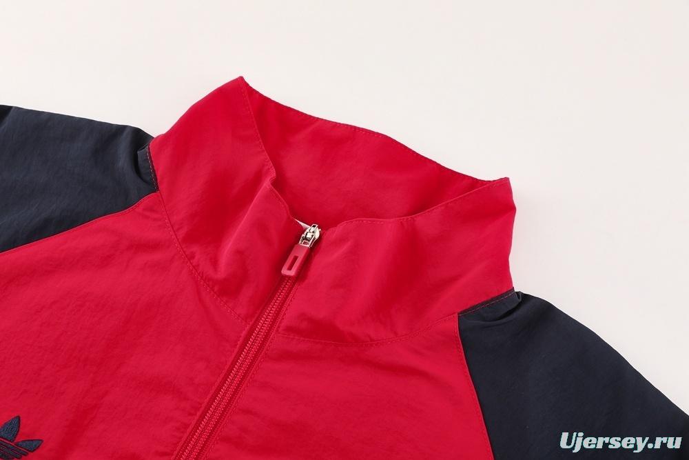 25/26 Arsenal Red Half Zipper Jacket+Long Pants S-3XL