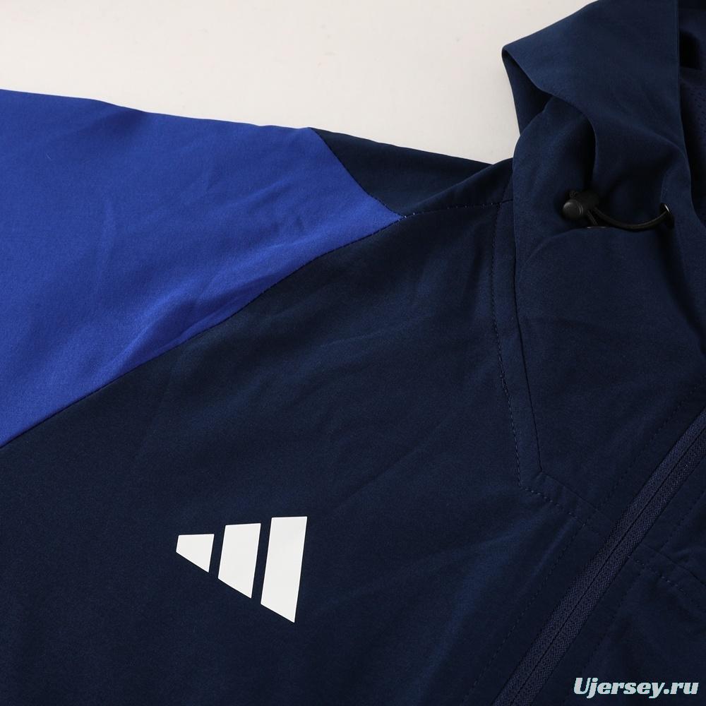 2025 Adidas Royal Blue Half Zipper Jacket+Long Pants S-2XL