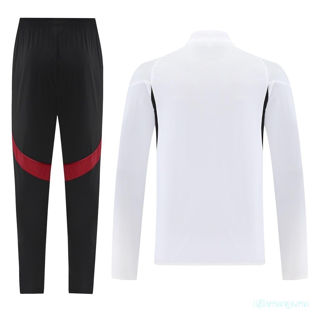 25/26 Liverpool White S-2XL Half Zipper Jacket+Long Pants