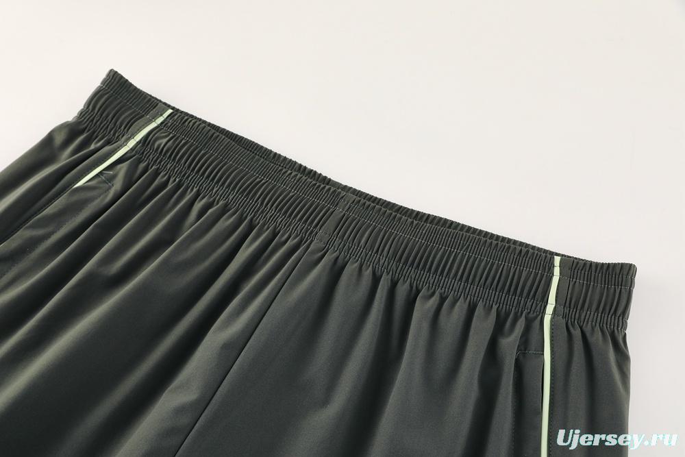 25/26 Real Madrid Light Green Half Zipper Jacket+Long Pants S-3XL