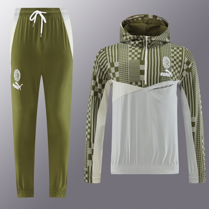 AC Milan Half Zipper Jacket+Long Pants S-2XL