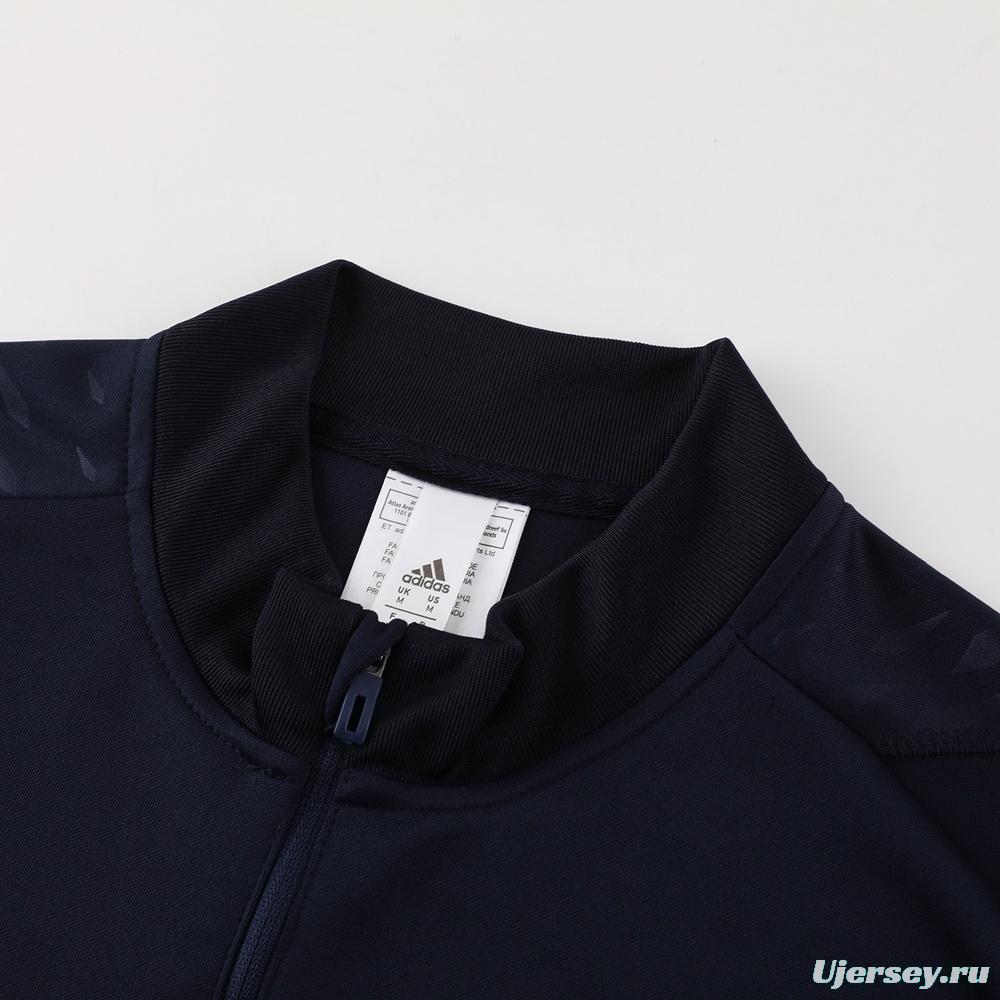 25/26 Real Madrid Royal Blue Half Zipper Jacket+Long Pants