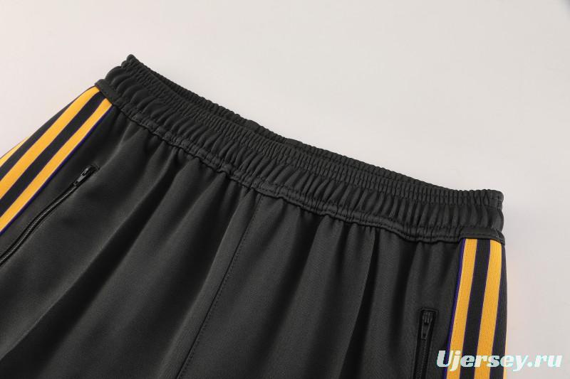 25/26 Manchester United 08 Dark Gray Half Zipper Jacket+Long Pants S-2XL