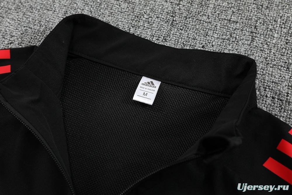 25/26 Liverpool Black S-2XL Half Zipper Jacket+Long Pants