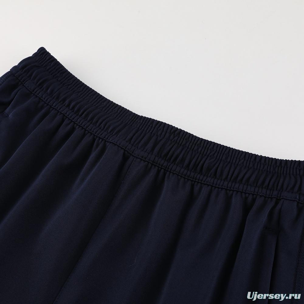 25/26 Real Madrid Royal Blue Half Zipper Jacket+Long Pants