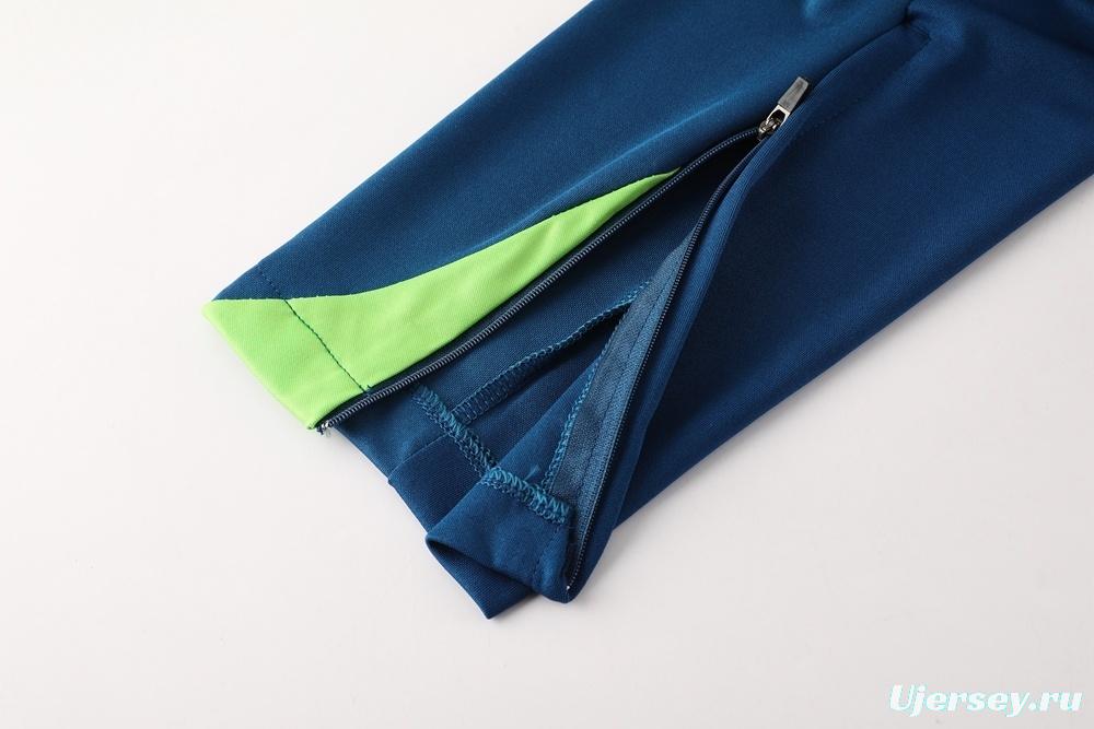 2025 Brazil Lake Green Half Zipper Jacket+Long Pants