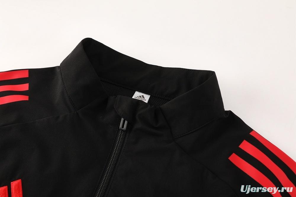 25/26 Liverpool Black S-2XL Half Zipper Jacket+Long Pants