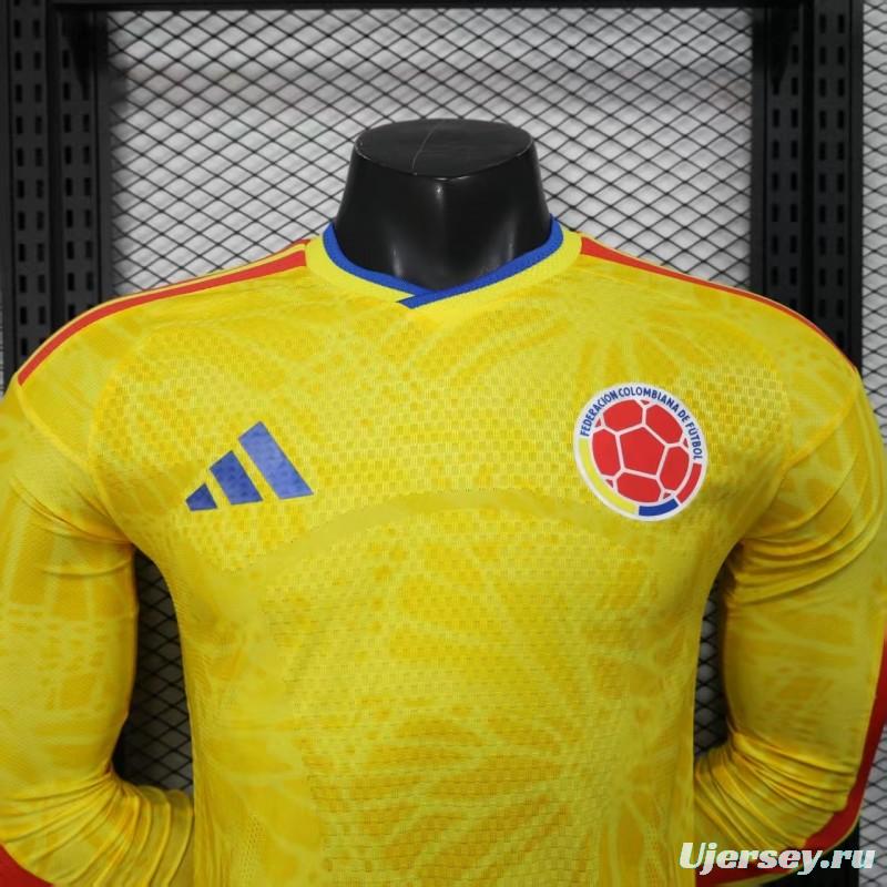 Player Version 2026 Colombia Home Long Sleeve Jersey
