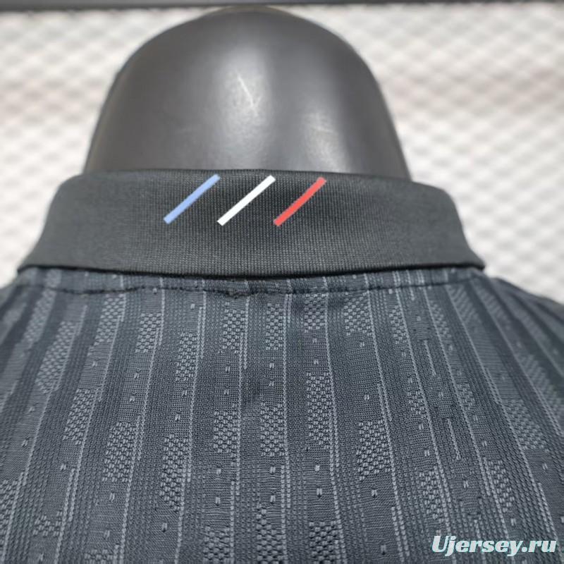 25/26 Player Version  Paris Saint-Germain Away Dark Grey with Vertical Stripe Pattern Jersey