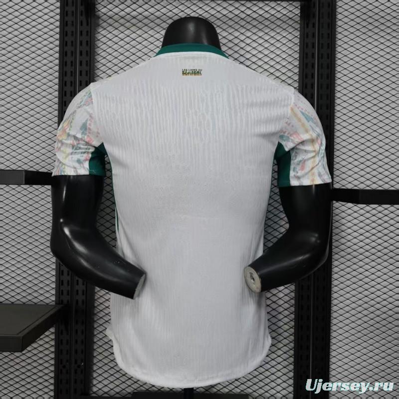 25/26 Player Version  Senegal Away White with African Traditional Pattern Jersey