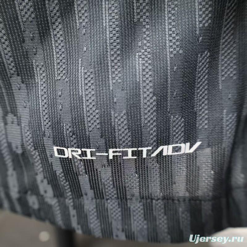 25/26 Player Version  Paris Saint-Germain Away Dark Grey with Vertical Stripe Pattern Jersey