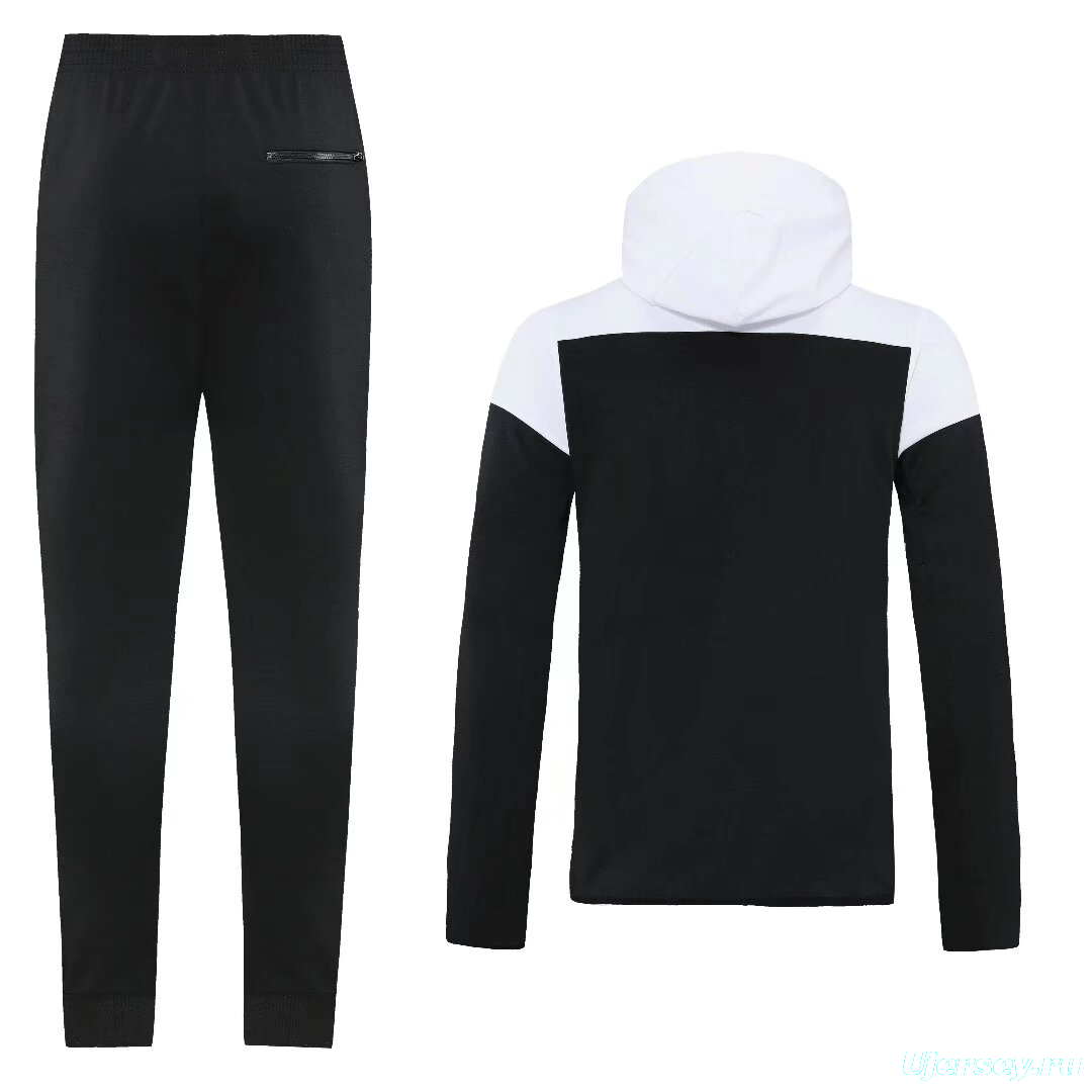25/26 Juventus Hoodie White/Black Full Zipper Jacket +Long Pants