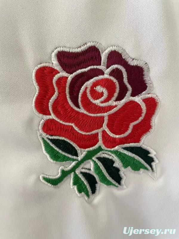 2025 England White with Diagonal Stripe Pattern Home Jersey