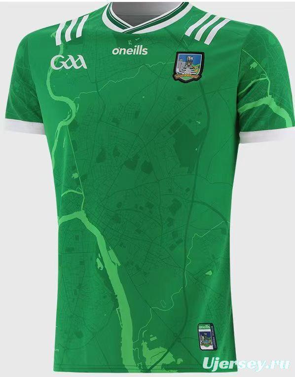 25/26 Limerick GAA Green with River Shannon Map Pattern Home Jersey