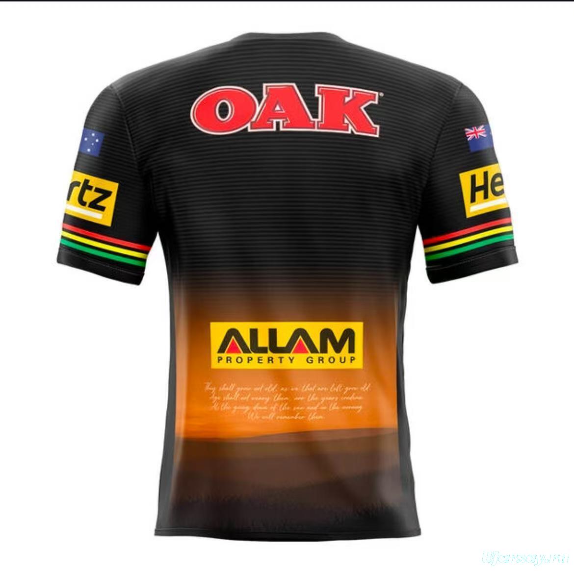 25/26 Penrith Panthers Black with ANZAC Commemoration Design Jersey