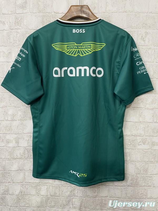 2025 F1 Aston Martin Aramco F1 Team Dark Green with Gold Trim Jersey