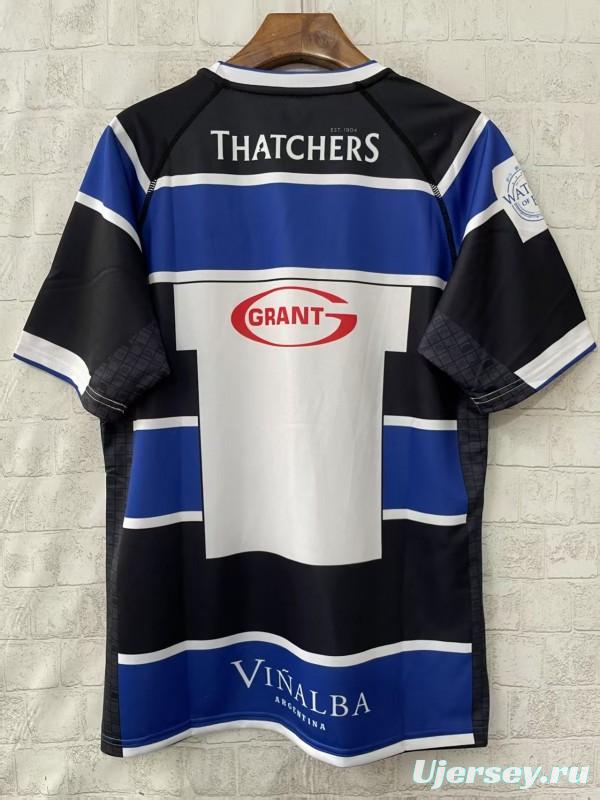 25/26 Bath Rugby Blue with Black and White Hooped Jersey