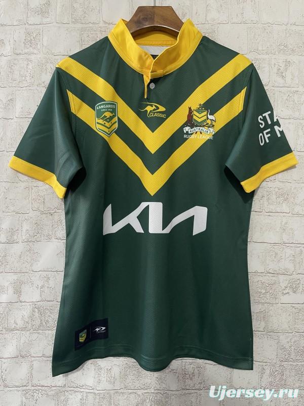 2026 Australia Kangaroos Green with Gold V Chevron Jersey