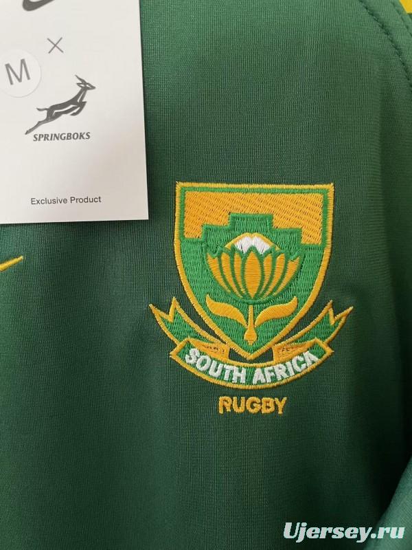 25/26 South Africa Springbok Sevens Green with Gold Chevron Sleeves Jersey