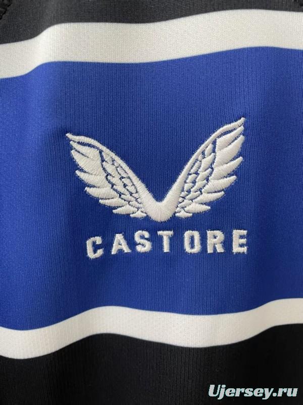 25/26 Bath Rugby Blue with Black and White Hooped Jersey