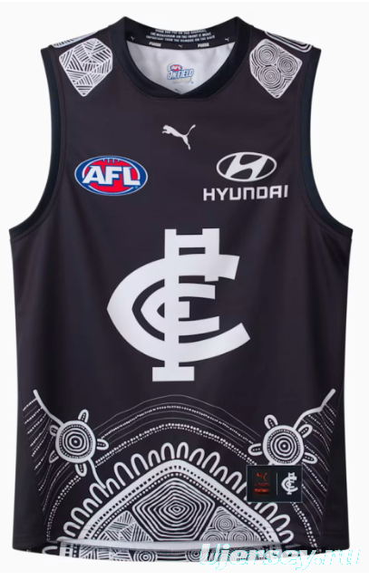 25/26 Carlton Blues Navy with White Aboriginal Art Jersey