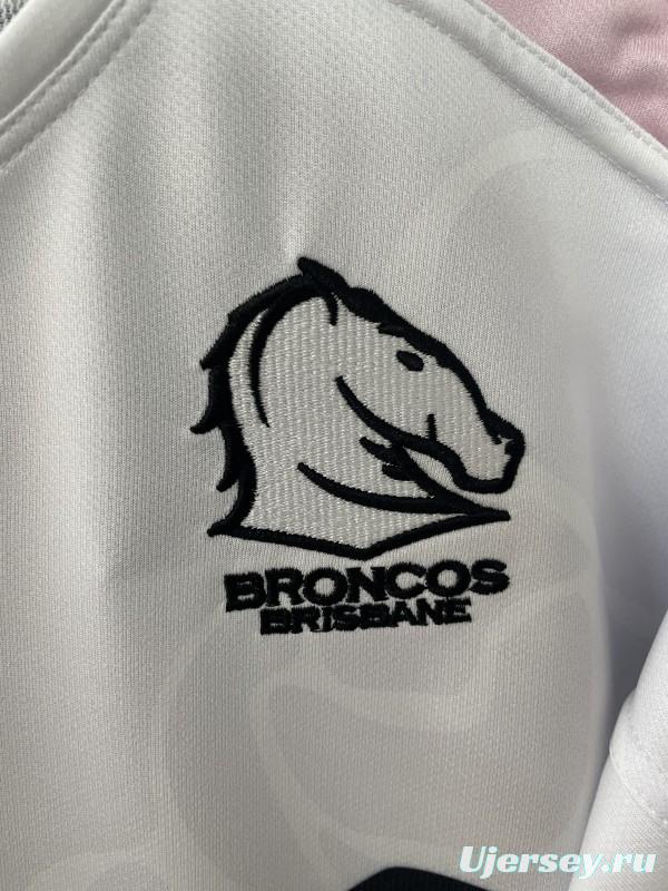 25/26 Brisbane Broncos White with Golden Pink Wave Jersey