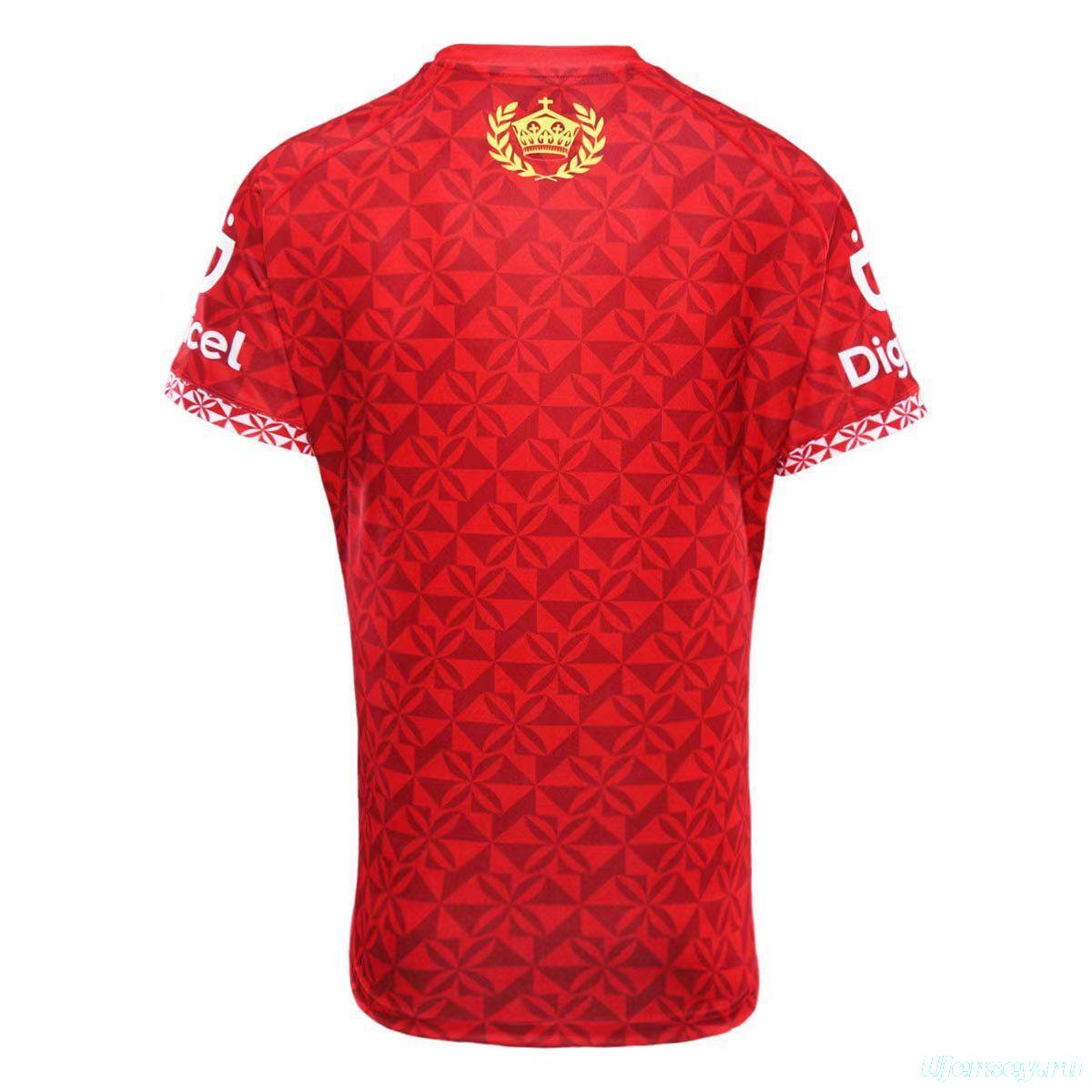 2026 Tonga Rugby League Red with Traditional Polynesian Geometric Pattern Jersey