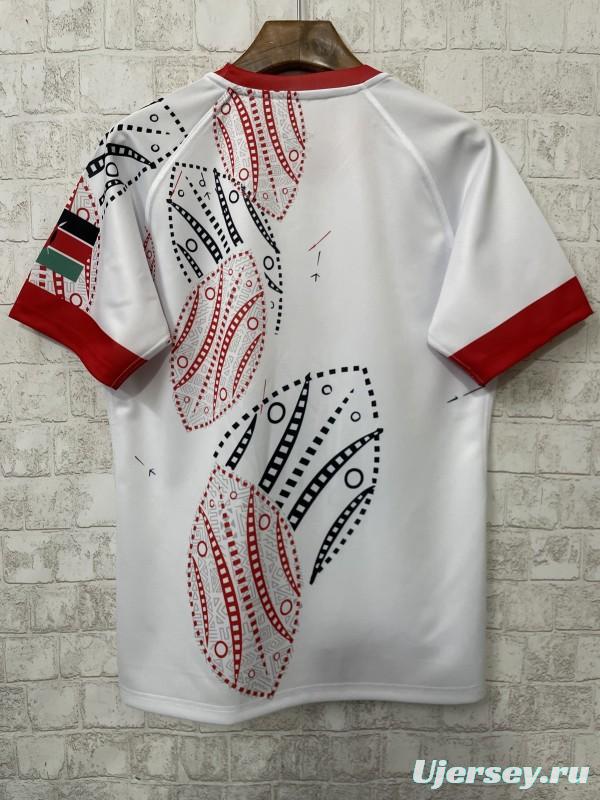 2026 Kenya White with Red and Black Tribal Dot Patterns Jersey