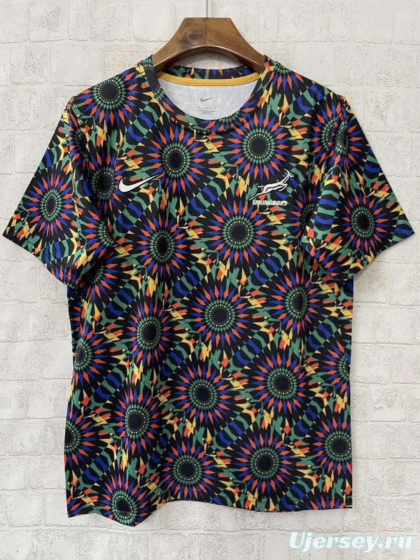 2026 South Africa Springboks Multicolor with Kaleidoscope Sunburst Jersey