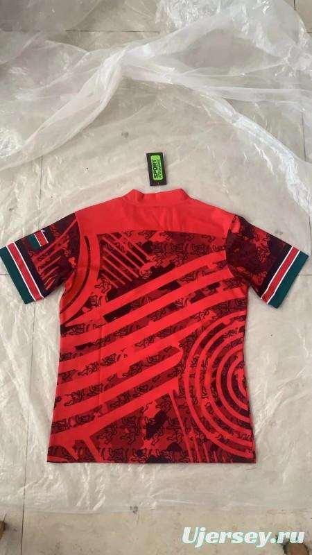 2026 Kenya Red with Traditional Maasai Pattern Jersey