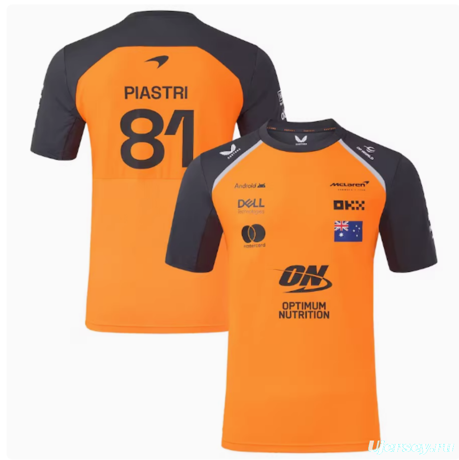 2026 F1 McLaren Racing Papaya Orange with Black Raglan Sleeves Jersey