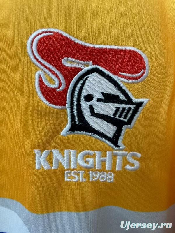 25/26 Newcastle Knights Gold with Navy Stripe Jersey