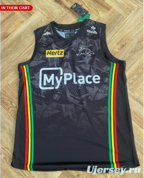 24/25 Penrith Panthers Black with Indigenous Design Singlet