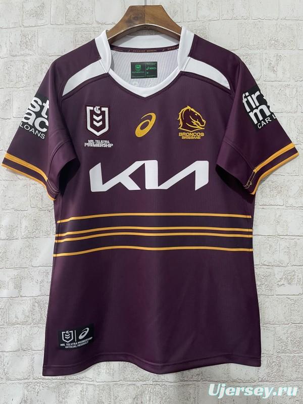 25/26 Brisbane Broncos Maroon with Gold Stripes Jersey