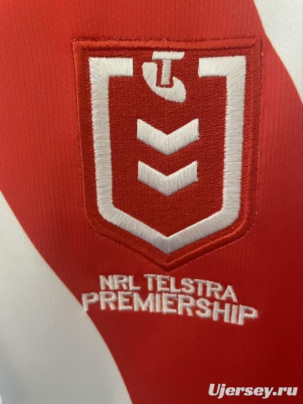 25/26 St George Illawarra Dragons White with Red V Jersey
