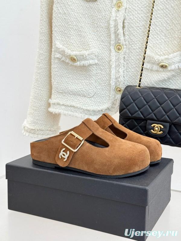 Chanel 2025 SS Minimalist Retro Birkenstock Sandals Half-Drag - KFY00280