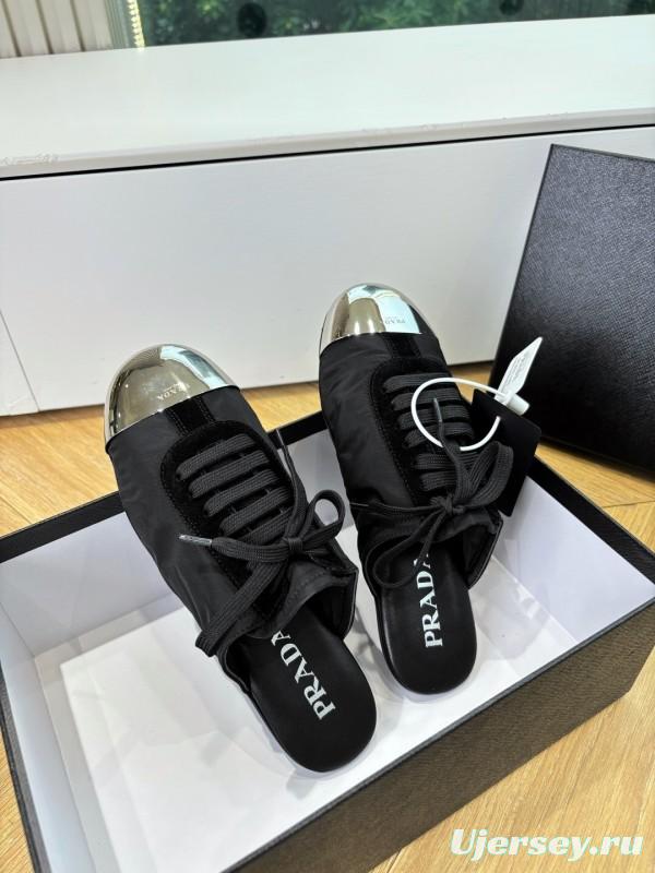 Prada Metal Toe Thin Sole Trainer Casual Shoes - LY00270