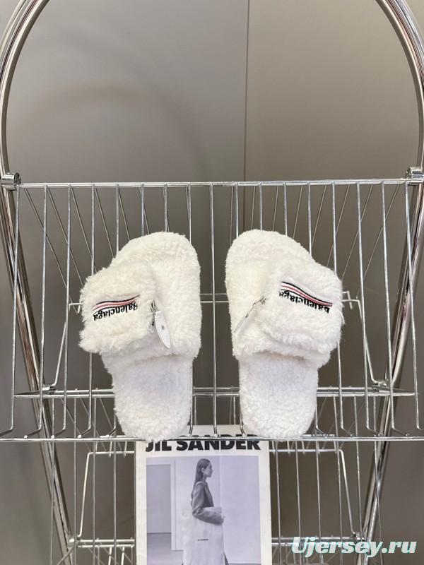 Balenciaga 2025 SS Couple Edition Coca-Cola Fur Slides - KFY00230
