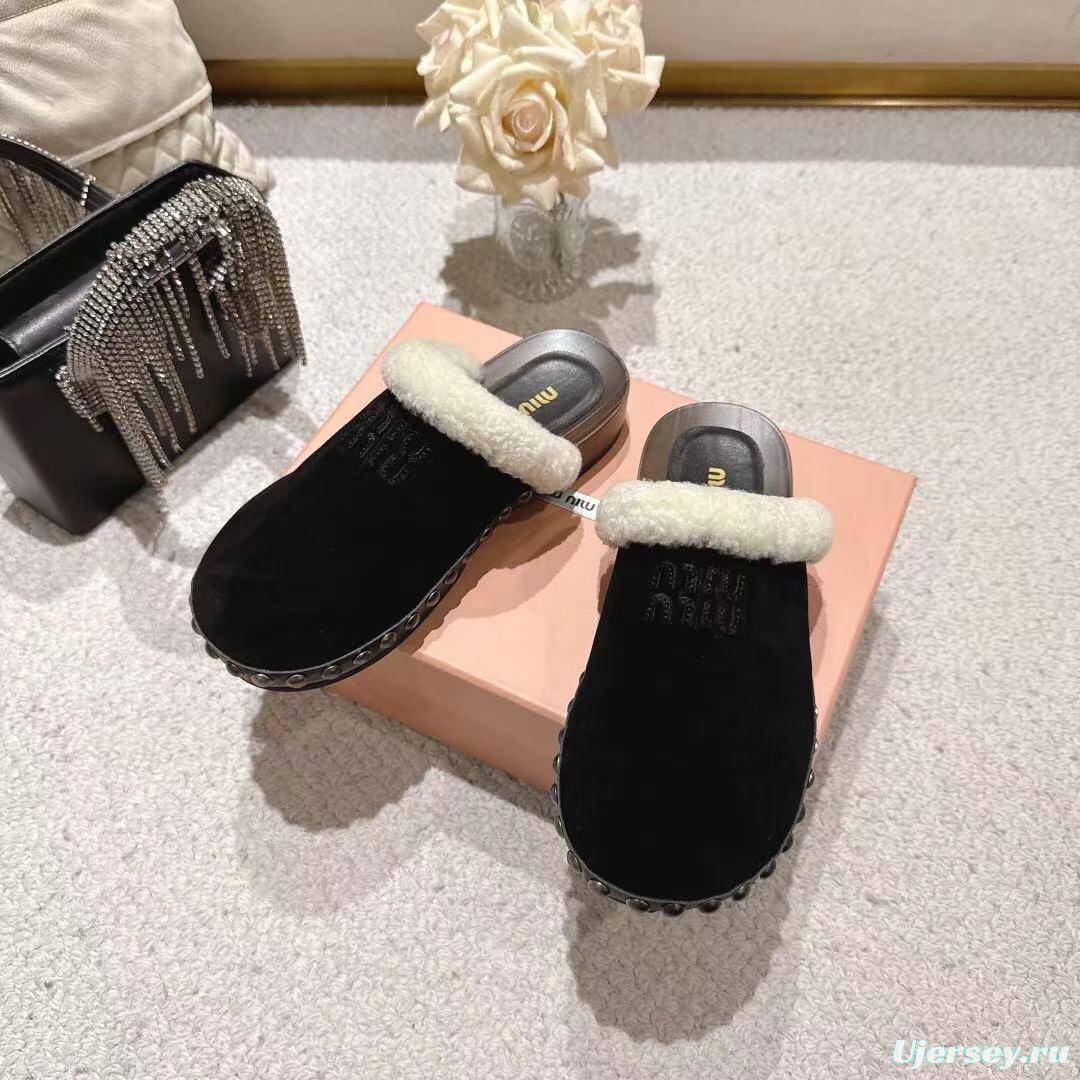 Miu Miu Cotton Shoes Sandals 2025 SS New Season Unique Washing Craft - LY00260