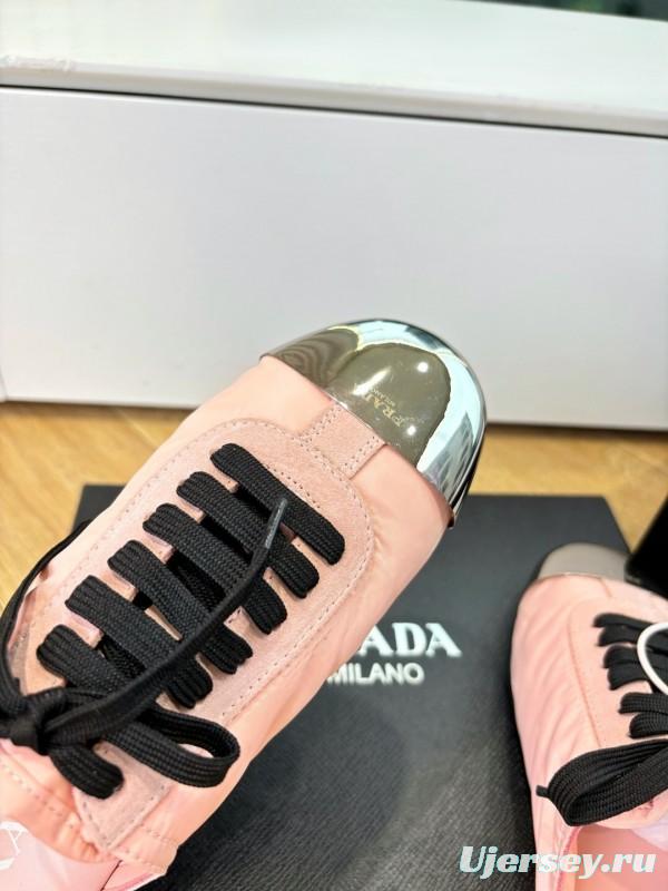 Prada 2025 SS Metal Toe Thin Sole Trainer Casual Shoes - LY00270