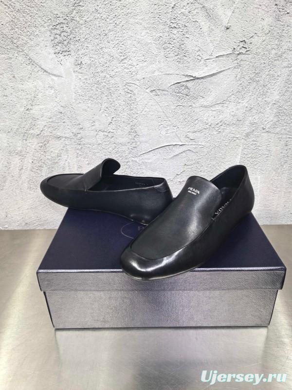 Prada Shuffle Monk Loafers Classic Retro Men's Leather Shoes - AS00380
