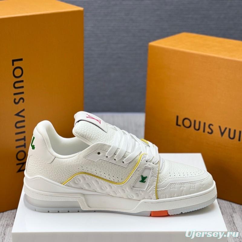 Louis Vuitton Trainer Retro Basketball-Inspired Sneakers with Mixed Materials - LY00430
